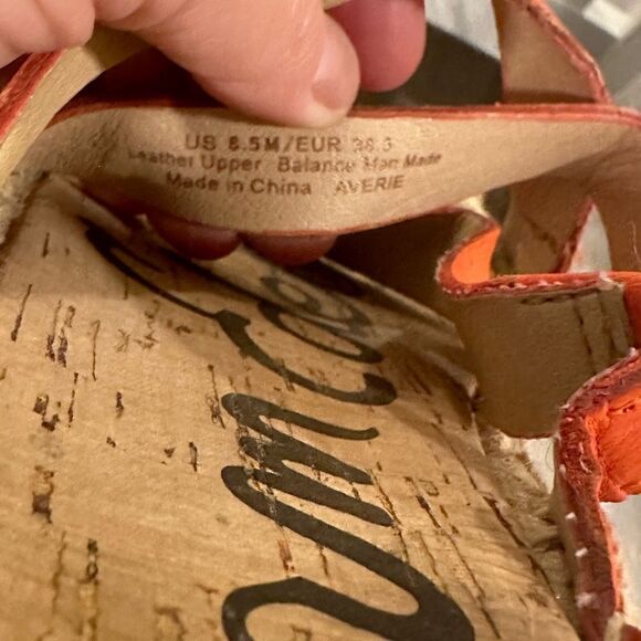 SAM EDELMAN AVERIE ORANGE ESPADRILLES SANDALS size 8.5 - Picture 6 of 7